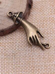 5pcs 45x14mm(1.77x0.55inch) Palm Connector Charms Pendant Hand Connector Charms For DIY Handmade Craft Making Necklace Earrings Jewelry Accessories - Palm - View 2