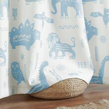 Kids Curtains Nursery Curtains For Girls Bedroom, Grey Safari Animals Curtains, Dinosaur Curtains For Boys Room Light Filtering Window Curtains Grommet Top Set 2 Panels - 藍色 - 查看 4