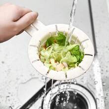 Giỏ thoát nước thiết kế hình tai thỏ có nắp đậy cho bồn rửa nhà bếp, chậu rửa rau củ, dụng cụ lọc thức ăn thừa để tránh tắc nghẽn - trắng - Xem 3