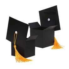 5pcs Commencement Cap-Shaped Favor Boxes For Graduation Party Celebration - Multicolor - View 5