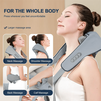 1 Pc Electric Neck And Shoulder Massager, Wireless Neck And Back Massage Shawl, USB Charging, For Home, Office, Driving, Kneading Massage Shawl, Mother's Day, Father's Day Gifts Gym Accessories, Sport, Gym, Home Exercise, Massager, Massage