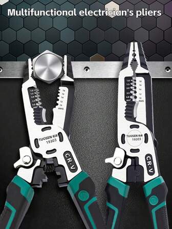 1pc Multi-Function Wire Stripper Pliers, 10-In-1 Steel Wire Cutter Crimper Tool For Electrical Use, Household Wiring, Auto Repair, Appliance Maintenance, Tools For Men