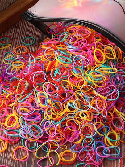 2000PCS Small-Size Ziplock Bag Packed Small Elastic Hair Bands High Tensile Strength Strong Hold Kids-Friendly No Hair Damage Hair Ties For Girls Babies Cute Rubber Bands