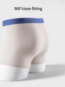 4-delige herenbroek, eenvoudige gestreepte honingraatstructuur, antibacterieel, vochtabsorberend, ademend, contrasterende taille, geschikt voor dagelijks en casual gebruik