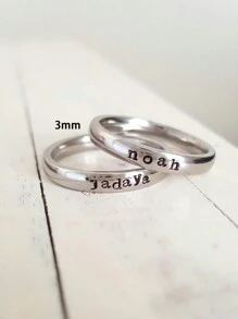 1 Pc S925 Sterling Silver Minimalist Charm Customizable Ring For Women And Couples Fine Jewelry Gift Valentine's Day Gift Birthday Gift