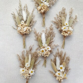 2 st/set mini naturliga torkade rosblommor, bohemisk bröllopsdekoration, boutonniere, bordsdekorationer, brudtärnepresentask, present till henne, höstdekoration, höst