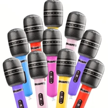 10pcs/Pack Colorful Inflatable Microphone - Vibrant Party Favors And Rock Star Theme Decor, Suitable For Holiday Parties, Birthday Parties - Random Colors - Multicolor - View 11