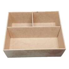 Caixa  Organizadora Maquiagem e Cosméticos em Madeira C/ Tampa para Armazenamento de Produtos Banheiro Decorada Com Detalhes