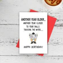 Funny Birthday Cards For Men, Humorous And Loyal Friend Cards For Brothers, Birthday Greeting Cards For Male Friends, Humorous And Funny Cards For Him - Pink - View 1
