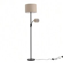 LIVINGANDHOME Living And Home 2-Light Floor Standing Lamp With Adjustable Head - Khaki - View 8