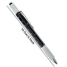 Multi-Functional Ballpoint Pen With Metal Hexagonal Screwdriver, Level Ruler, Touch Screen Stylus And Hexagon Writing Tool - Black - View 2