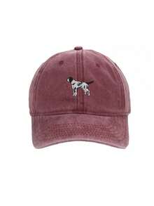 Street 1pc Unisex Distressed Washed Baseball Cap With Dog Embroidery, Sun Protection Adjustable Outdoor Travel Hat - Multicolor - View 16