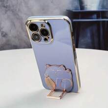 Ốp điện thoại có đế mạ tương thích với Samsung S24 S23 S22 S21 A11 A12 A13 A14 A53 A54 IPhone 15 14 13 12 11 X 8 7. - Hồng - Xem 2