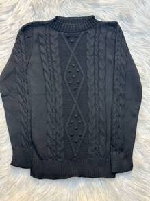 Plus Size Knit Tops - Negro - Ver 2