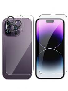 Gorilla Hero 3pcs Screen Protector + Lens Protector + Back Protector Combo, Compatible With IPhone 17 Pro Max/17 Pro/17 Air/17/16 Pro Max/16 Pro/16 Plus/16/15 Pro Max/15 Pro/15 Plus/15/14/13/12 And Other Models. High-Definition Clear View, Tempered Glass Screen Protector + One-Piece High-Definition Lens Protector + High-Definition Tempered Glass Back Protector Provide All-Round Protection. Smooth Touch, Anti-Scratch, Screen/Camera Protection. - Clear - View 2