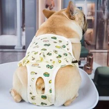 Pantalon d'hygiène pour animaux de compagnie, pantalon sanitaire respirant à bretelles pour chien, pantalon anti-harcèlement, vêtements mignons de chiots bouledogue en dessin animé