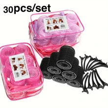30pcs/Set Self Grip Heatless Hair Curling Roller Hair Curlers DIY Hair Styling Accessories For Women