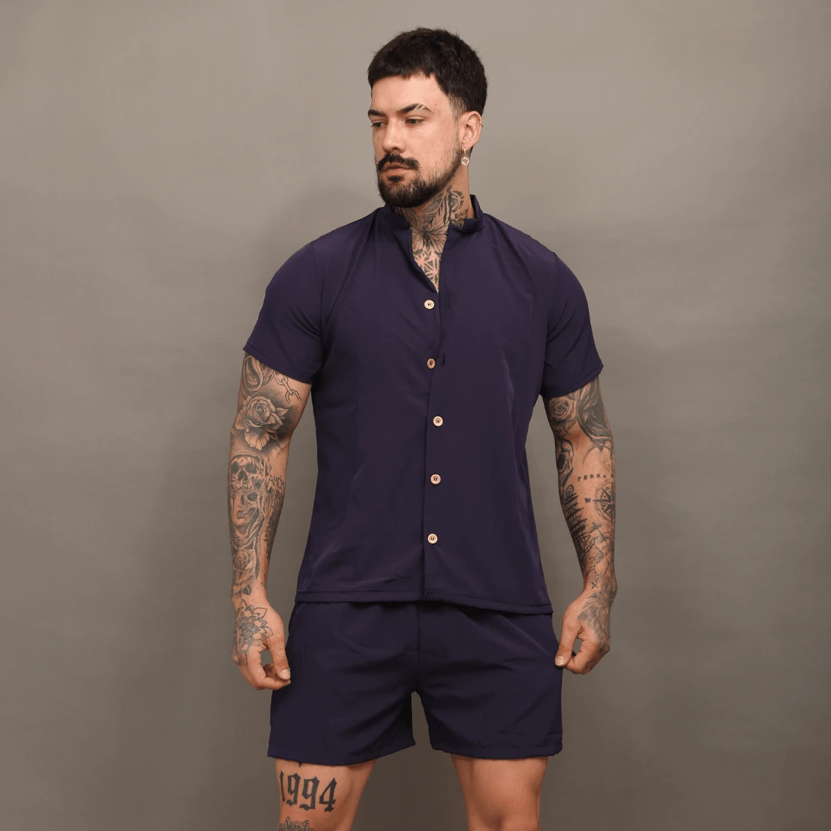 Men Shirt Co-Ords - Màu xanh lam - Xem 1