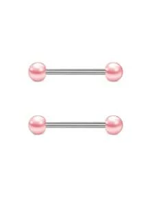 CIZME 1 Núm Vú Nhẫn Inox Trái Tim CZ Barbell Lưỡi Nhẫn Bộ Dễ Thương Nipplerings Trang Sức Khuyên Dành Cho Nữ Màu Hồng tông Màu Bạc - Hồng - Xem 9