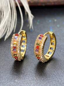 1 Paar elegante Zirkonia Creolen Ohrringe für Kinder, Geschenke für Mädchen zur täglichen Dekoration und Schmuck für Partys, Geburtstagsgeschenk