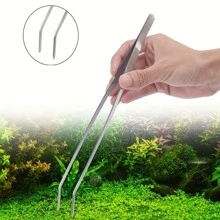 Nước Inox Nhíp Dụng Cụ Cắt Tỉa Bể Cá Kéo Nhíp Xe Tăng Dụng Cụ Vệ Sinh 1 PC - Bạc - Xem 1