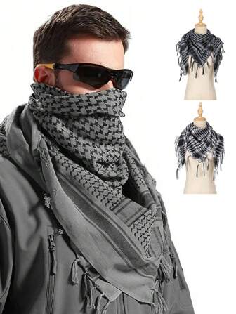 1 件装男士冬季保暖围巾，毛绒针织围巾，多功能口罩，防寒防风天鹅绒厚颈套，户外滑雪登山骑行口罩，男女通用颈部保护羊毛面罩