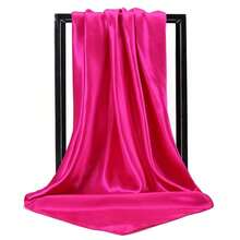 One Women Solid Color 90cm Satin Scarf, Square Headscarf And Silk Scarf, Suitable For Daily Use - Scarves - View 8