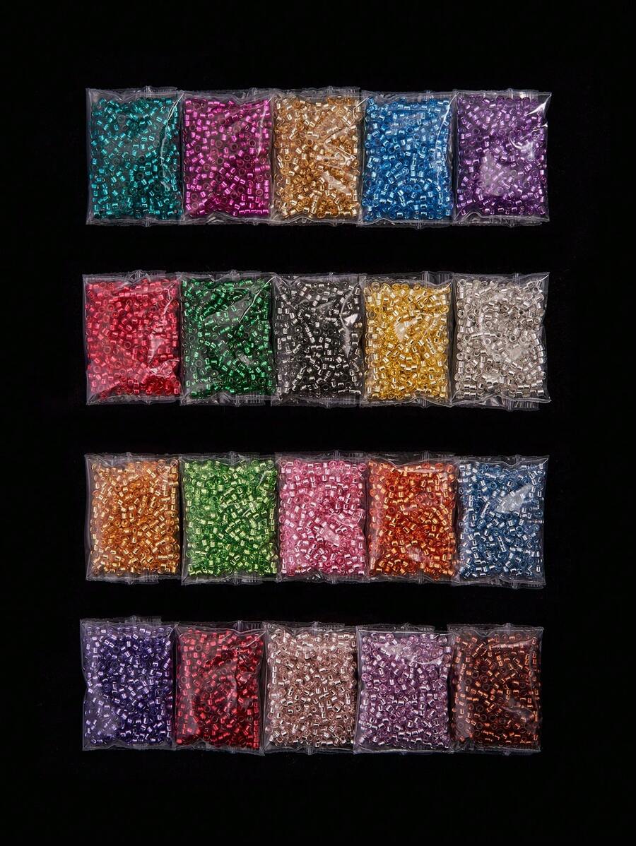 1400顆20g 2.5mm古董珠銀嵌入系列DIY手工珠子，珍珠刺繡，鑽石髮夾材料-母親節禮物，教師節禮物，畢業禮物 - 20色灌銀古董珠 - 查看 1