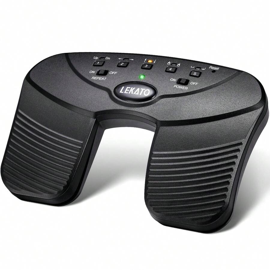 LEKATO Bluetooth Page Turner Pedal USB Rechargeable Wireless Page Turner Silent Foot Pedal Sheet Music Reading Controller For Tablets