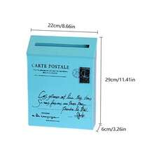 1pc Rustic Tin Wall-Mounted Waterproof Mailbox, Random Color - Multicolor Random - View 2