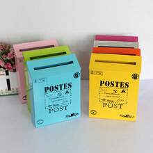 1pc Rustic Tin Wall-Mounted Waterproof Mailbox, Random Color - Multicolor Random - View 3