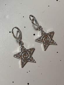 2只经典十字架水晶可替换优雅银色耳环，男女皆宜，嘻哈派对饰品礼品 - 彩色 - 查看 5