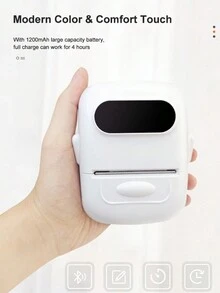 Máy in nhiệt nhãn không mực mini màu xanh đi kèm với một cuộn giấy nhãn khoảng cách màu trắng 40 * 30 mm, Máy tạo nhãn kết nối không dây cầm tay di động Ứng dụng di động được điều chỉnh cho Android và iOS - Màu xanh lam - Xem 3
