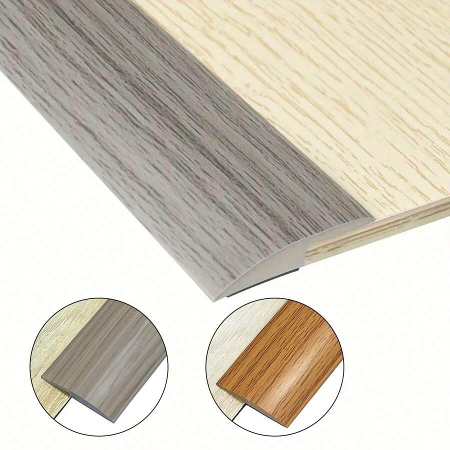 2M/6.56ft SelfAdhesive Floor Transition Strip Grey Brown Wood Grain