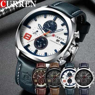  Đồng hồ đeo tay nam thời trang CURREN có chức năng bấm giờ tự động, hàng hiệu cao cấp, chống nước, đồng hồ thể thao quân đội, đồng hồ thạch anh nam, quà tặng 8324