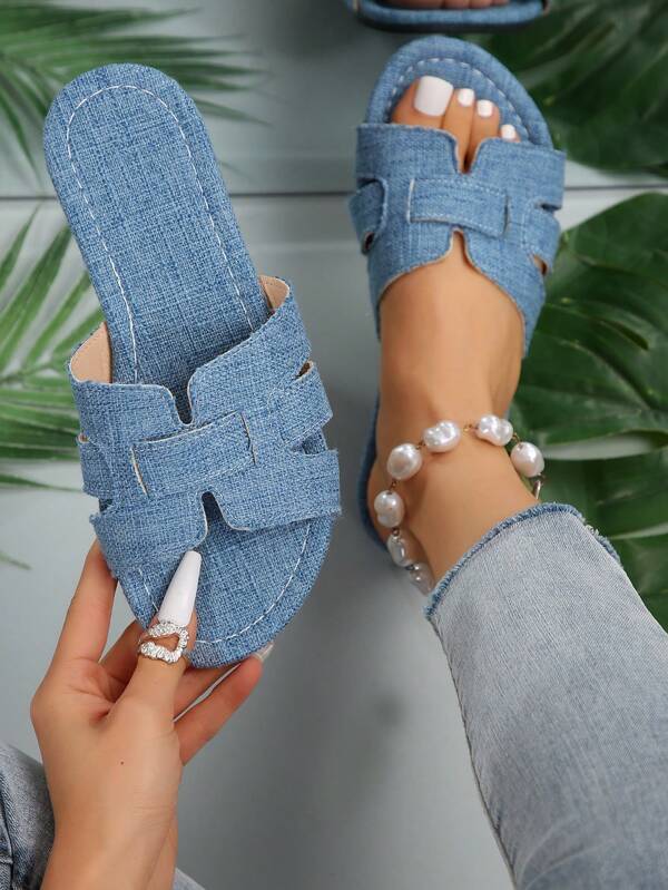 2024 Summer New European And American Style Casual Fashionable And Comfortable Slouchy Slippers For Outdoor Beach Wear