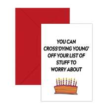 1入組信封形狀有趣的生日賀卡，帶信封，跨境幽默文字卡，有趣的禮物 - 彩色 - 查看 1