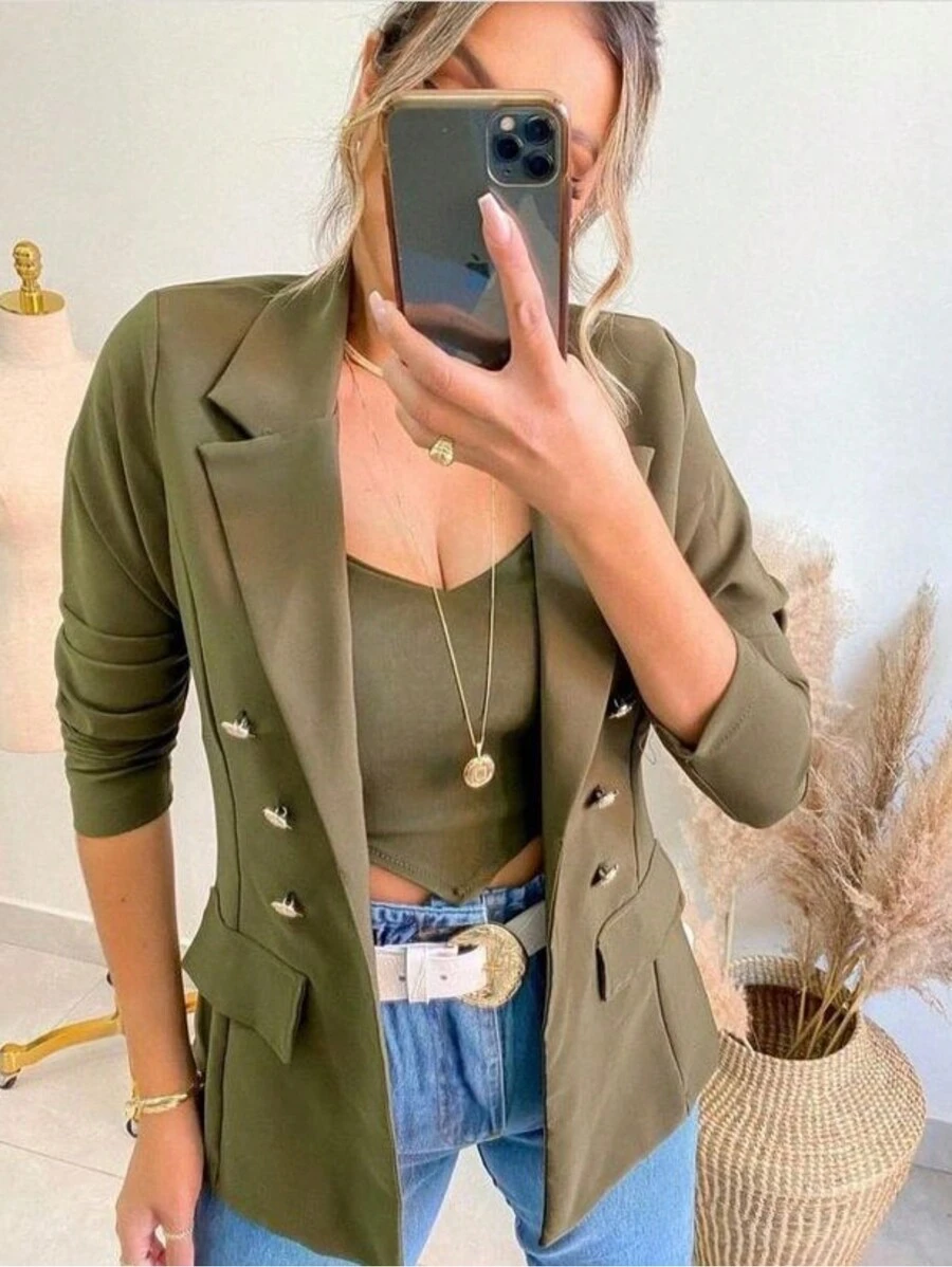 Women Blazers - 軍綠色 - 查看 1