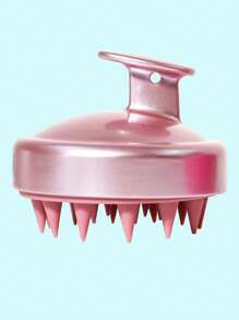 Cepillo de masaje para champú, peine de baño, 1 pieza de cepillo para el cuidado del cabelludo con dientes de peine de silicona largos y flexibles, cepillo para la eliminación de la caspa/ masajeador del cabelludo, limpiador cabelludo con dientes de peine de silicona suave para el crecimiento del cabello y la eliminación de la caspa, cepillo para el champú en el cabelludo para la exfoliación del cabelludo/ peine para todo tipo de cabello,herramientas para el cabello - Rosa - Ver 4