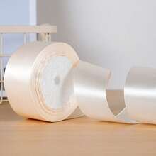 1入組4cm緞帶玫瑰花製作材料，適用於禮盒包裝裝飾和製作緞帶 - 乳白 - 查看 10