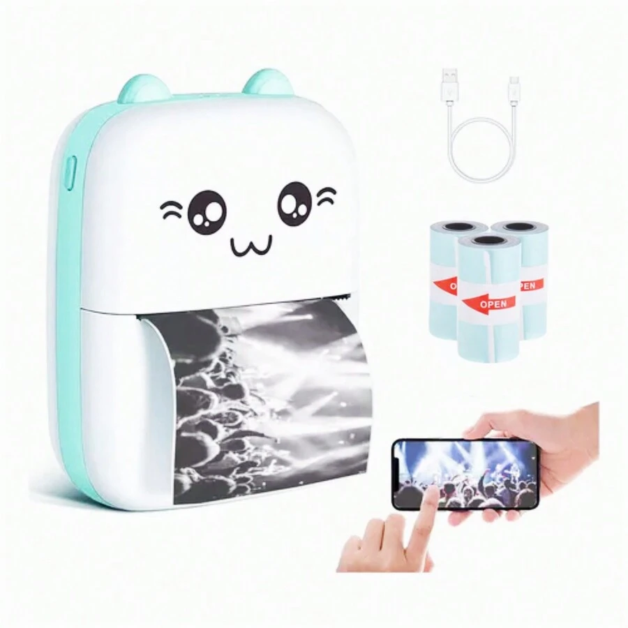 MOREKA Impresora Térmica Portátil Bluetooth Mini - Azul - Ver 1