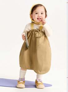mini bala Young Girl Long-Sleeved Set 2024 Spring Skin-Friendly Pure Cotton Fashion T-Shirt Dress