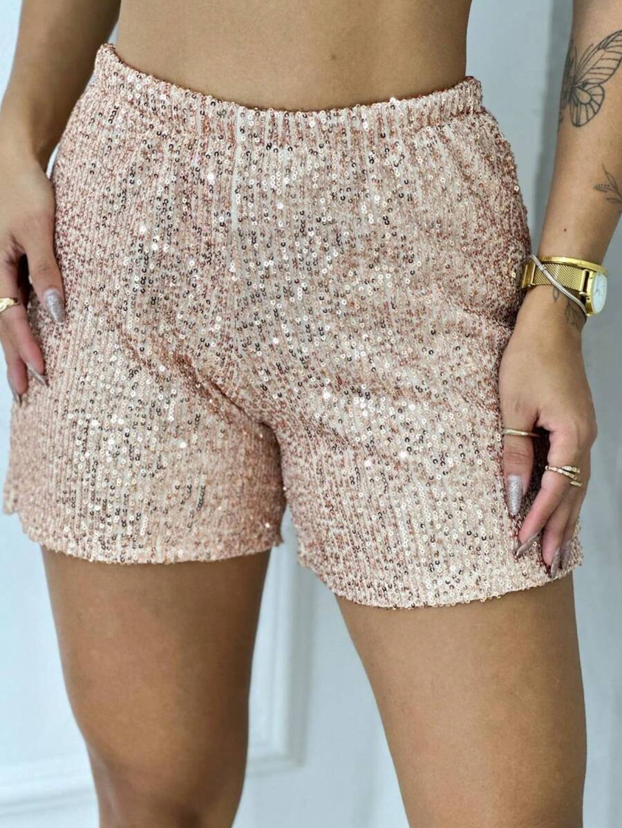 Women Shorts - 金色 - 查看 1