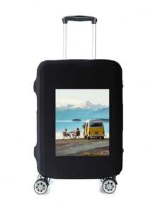 1入訂製行李套，獨特輕巧防塵彈性，印有圖片，厚實耐用，大容量，可愛時尚並個性化，送給老師的開學畢業禮物 - S - 查看 4