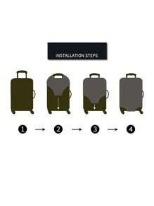 1入訂製行李套，獨特輕巧防塵彈性，印有圖片，厚實耐用，大容量，可愛時尚並個性化，送給老師的開學畢業禮物 - S - 查看 6