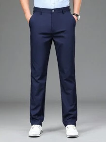 Stretch Casual Pants Men Straight Leg Business Slim Fit Dress Pants, Suitable For Wedding, Office, Business Travel, Halloween, All Season Work Trousers