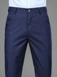 Stretch Casual Pants Men Straight Leg Business Slim Fit Dress Pants, Suitable For Wedding, Office, Business Travel, Halloween, All Season Work Trousers