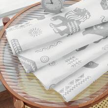 Kids Curtains Nursery Curtains For Girls Bedroom, Grey Safari Animals Curtains, Dinosaur Curtains For Boys Room Light Filtering Window Curtains Grommet Top Set 2 Panels - 灰色 - 查看 7