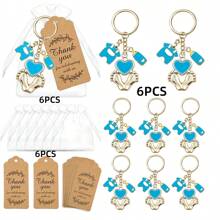 Baby Shower Favors For Boy And Girl With Footprint Keychains Gifts With Bottle Baby Clothes White Organza Bags And Thank You Tags For It's A Boy Decorations Baby Shower Party Supplies,Christmas