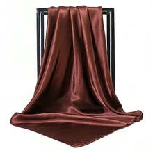 One Women Solid Color 90cm Satin Scarf, Square Headscarf And Silk Scarf, Suitable For Daily Use - Scarves - View 6